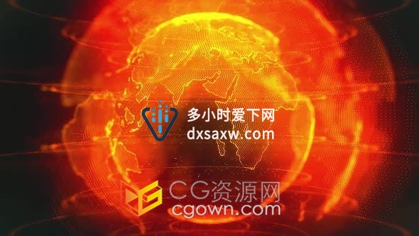 视频素材-数字科技感旋转地球仪背景动画