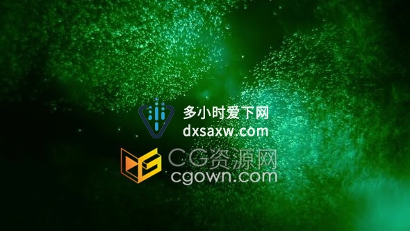 抽象绿色粒子特效空间动态背景视频素材
