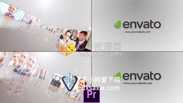 PR企业宣传片头模板多张照片3D汇聚动画视频片头
