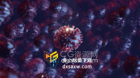 镜头中的冠状病毒3D新型冠状病毒微观特写Covid-19全球健康危机大流行动画