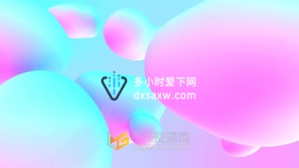 视频素材-时尚柔和渐变蓝粉色泡沫液体气泡融合分离抽象运动4K背景