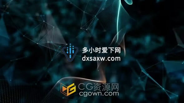 视频素材-点线面粒子丛现代抽象空间数字商业科技游戏主题宣传Plexus技术背景