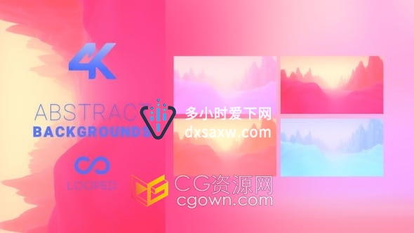 4K视频素材-波浪渐变曲面山形循环动画动态VJ素材