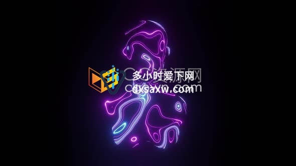 抽象多彩霓虹灯人像360度视频映射AI技术人工智能图形背景视频素材