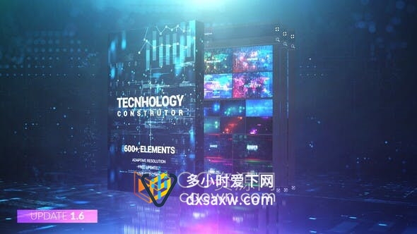 Technology Constructor 600+元素高动画科技HUD互联网数据信息UI界面场景-AE脚本