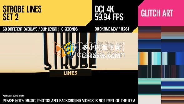频闪线条故障像素拉伸效果4K分辨率59.94高帧速率-视频素材