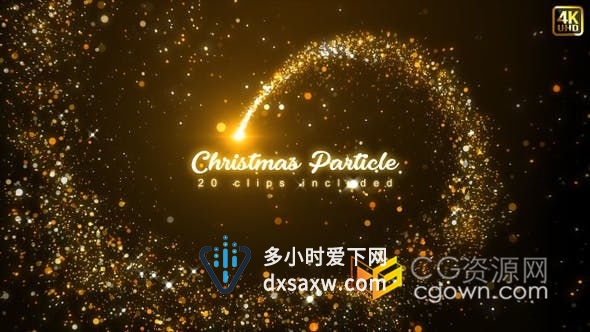20个4K魔法闪耀灯光粒子元素新年圣诞节日庆典粒子演绎动画视频素材下载
