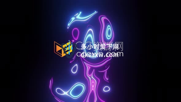 4K人工智能霓虹灯俯视图适用于视频投影俱乐部派对背景舞台vj循环AI技术展示