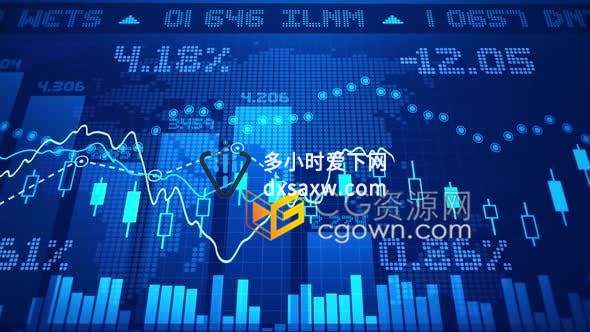 数字证券交易所财务数据图业务数据分析图表背景视频素材