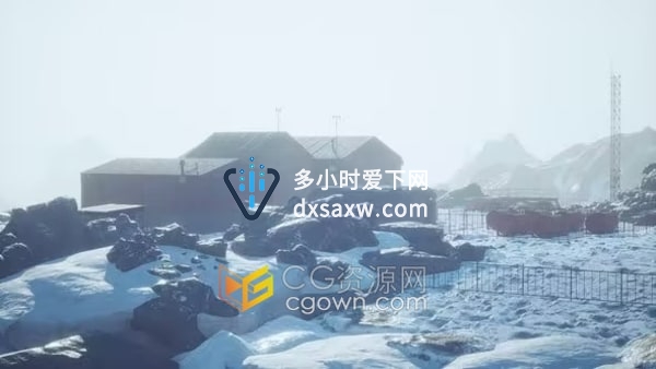 美丽南极洲科学站工作基地景观场景视频素材