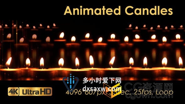 4K长屏动画蜡烛燃烧照亮特殊的日子婚礼活动教堂庆祝仪式-视频素材