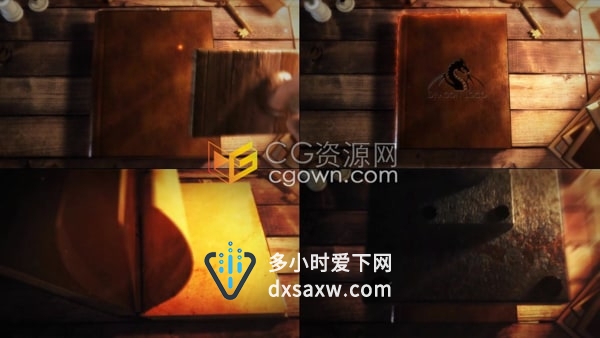 PR模板-中世纪古籍史诗传奇魔法书封面印章标志片头