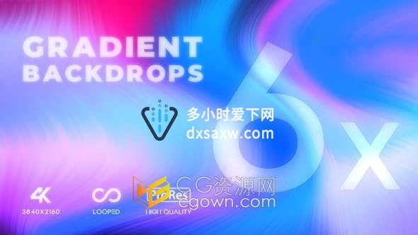 6组动画柔和液体流动效果彩色渐变背景视频素材