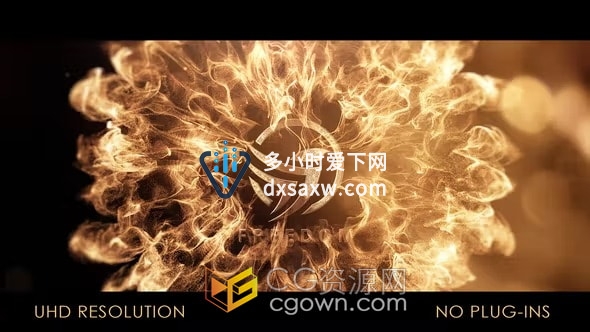 AE模板-大气豪华闪光耀斑流动粒子爆炸标志动画Luxury Logo Slam