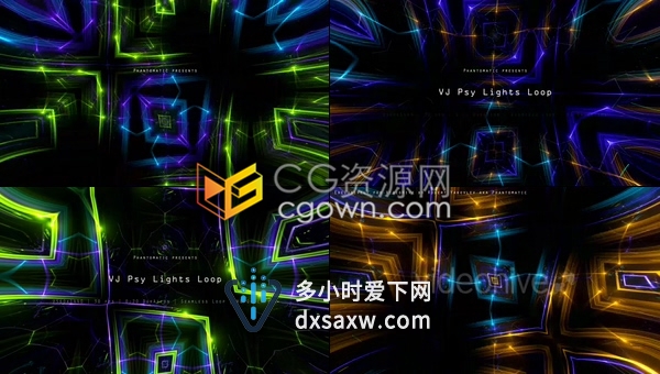 快速节拍新鲜活力能量电子火花抽象恍惚风格循环VJ音乐视频背景素材下载