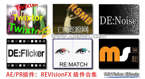 AE/PR CC插件 RE:Vision Effects 出品五套插件合集包（Win64）