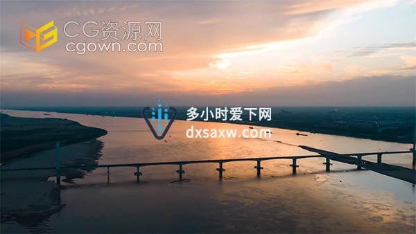 航拍湖北荆州长江大桥地标建筑实拍视频素材