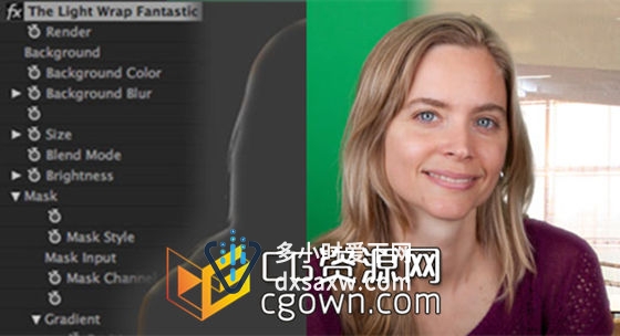 AE插件 Light Wrap Fantastic v1.0 绿幕扣像边缘真实光照效果