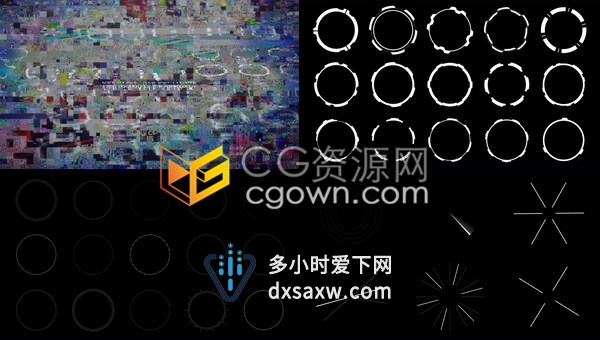 111组高科技感模块化HUD单个素动画视频素材包带Alpha透明通道