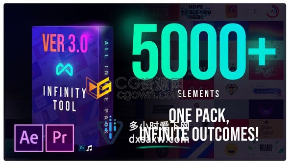 AE与PR脚本5000+预设字幕动画图形转场动态海报广告视频Motion Factory工具