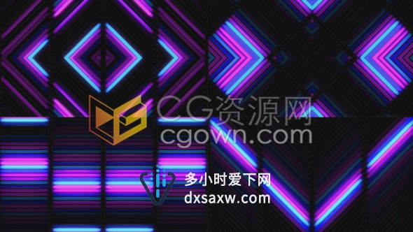 4个循环视频背景投影LED屏幕霓虹灯效果VJ素材视频包下载