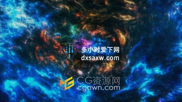 抽象宇宙系星云闪耀空间背景视频素材时长1分钟