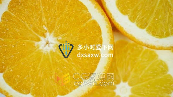 实拍素材-新鲜柑橘橙子水果旋转特写健康早餐果汁橙汁饮料视频素材