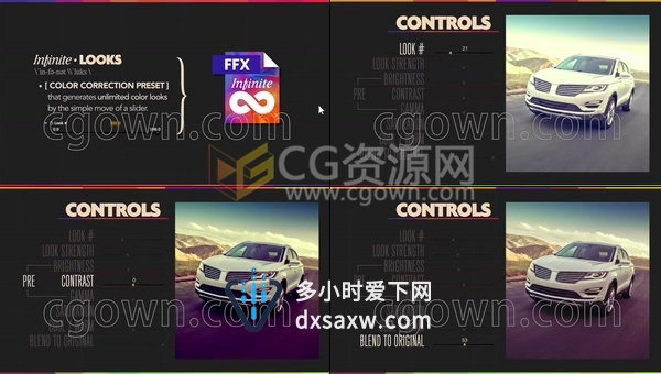 AE调色预设Looks视频色彩修正电影复古效果ffx预设文件