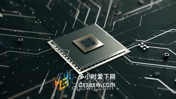 PR模板-高科技3d主板显卡芯片电路图标志Chip Digital Logo