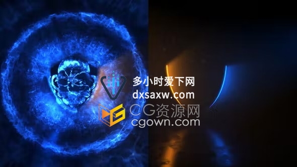 扫光LOGO动画能量爆发粒子特效视频片头AE模板