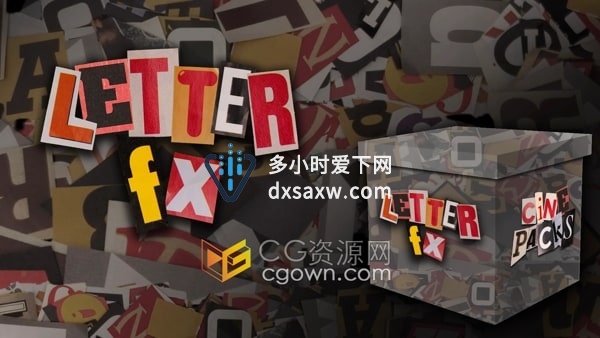 Letter FX 243个手工剪纸定格动画字母符号数字元素视频素材+PNG图片