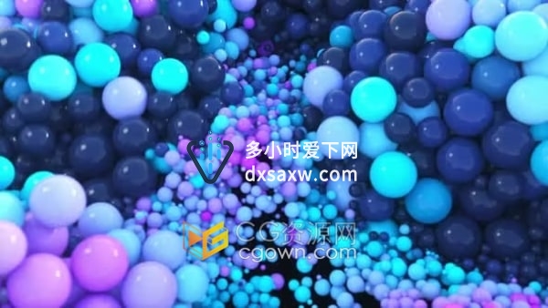 4K分辨率彩色抽象球体波浪状运动起伏动画背景视频素材