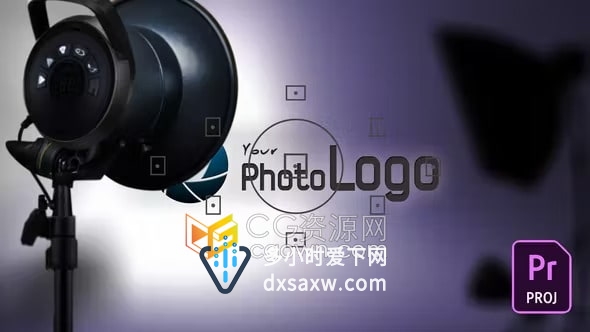 PR模板-摄影工作室标志动画数码相机镜头捕捉按下快门LOGO展示片头
