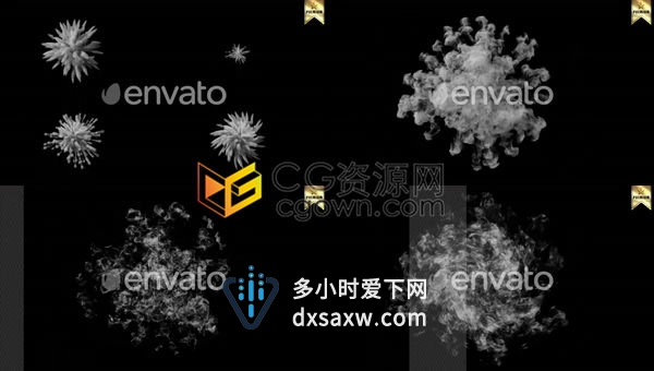 4K烟气爆炸慢动作烟雾特效动画带Alpha通道视频素材