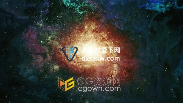 视频素材-彩色星云飞行宇宙空间感4K科技背景