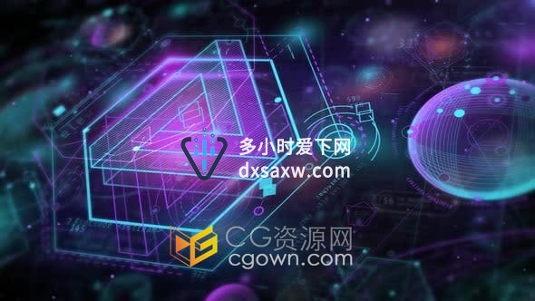 视频素材-4K科幻网络空间高科技AI智能信息图表动态背景素材