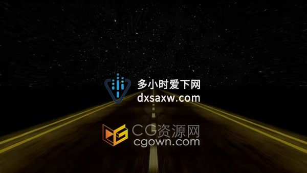 飞行无尽头道路之夜星星背景视频素材下载