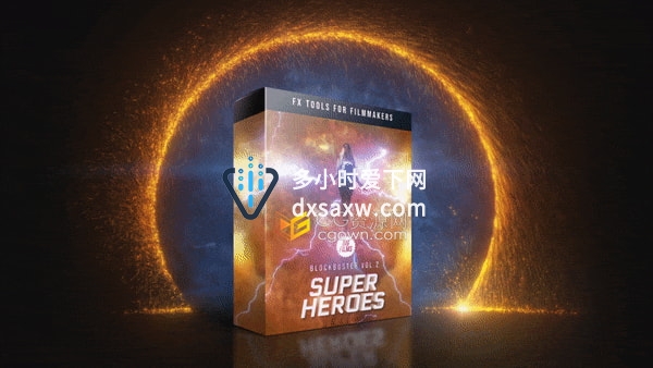 4K分辨率含透明通道特效合成视频素材制作电影闪电冲击波传送门魔法火焰