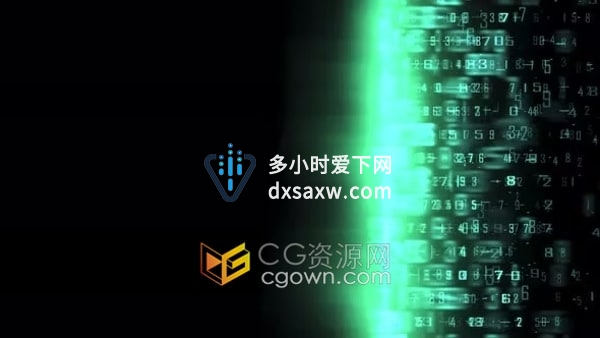 计算机数据绿色数字代码扫描光效动画视频素材下载