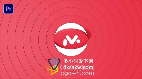 圆形三维优雅时尚立体旋转LOGO标志动画PR模板