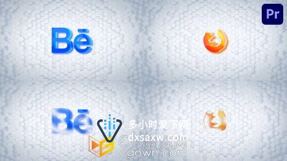 干净明亮蜂巢泡沫浮现效果标志LOGO动画PR模板