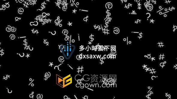 视频素材-黑色背景上的数字符号代码无序散落动画