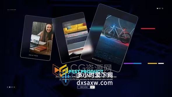 AE模板-活力动态玻璃材质动画介绍商业公司宣传片