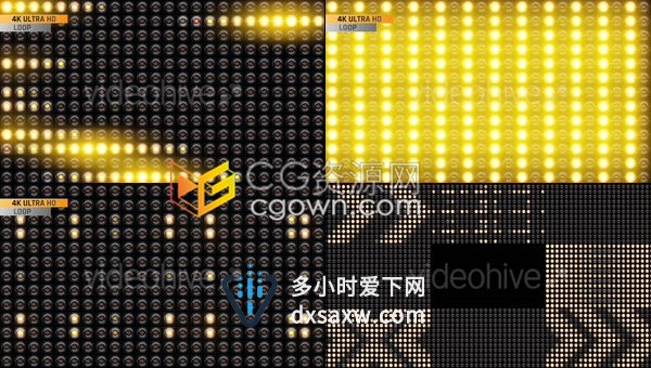 30组4K舞台LED灯光背景VJ派对舞蹈颁奖晚会音乐会频闪聚光灯效果视频素材