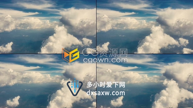 实拍视频空中拍摄蓝天白云层下面绿色山脉自然风景视频素材