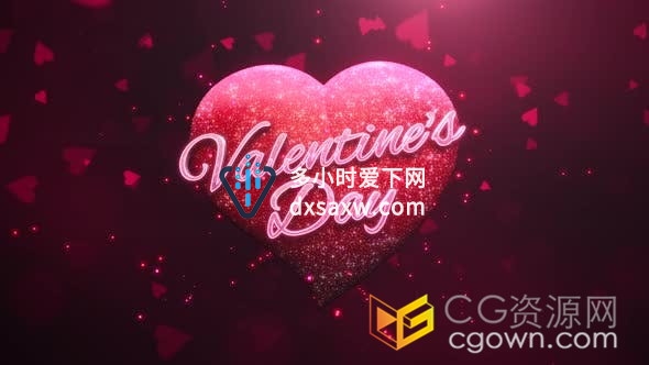 红色心型动画浪漫情人节活动海报婚礼邀请函动态背景视频素材