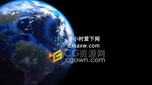视频素材3种不同取景地球旋转效果动画循环动态背景素材下载