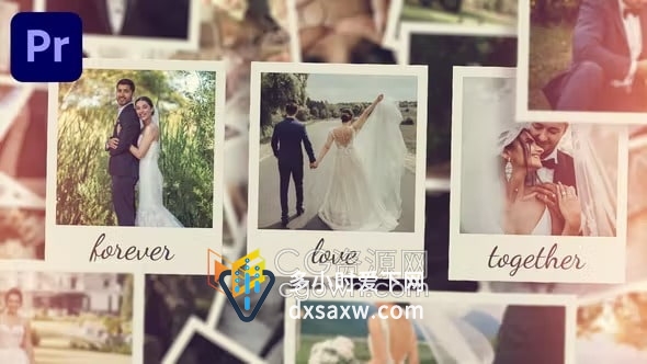 PR模板-波西米亚风复古浪漫婚礼照片快乐时光视频相册