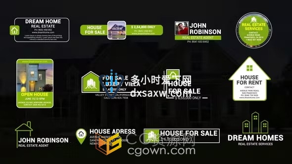 房地产别墅公寓酒店介绍文字标题动画设计AE模板下载