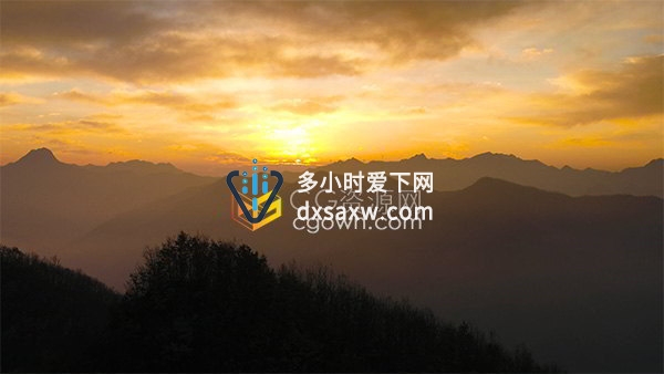 大山朝霞曙光日出壮丽户外风景实拍视频素材